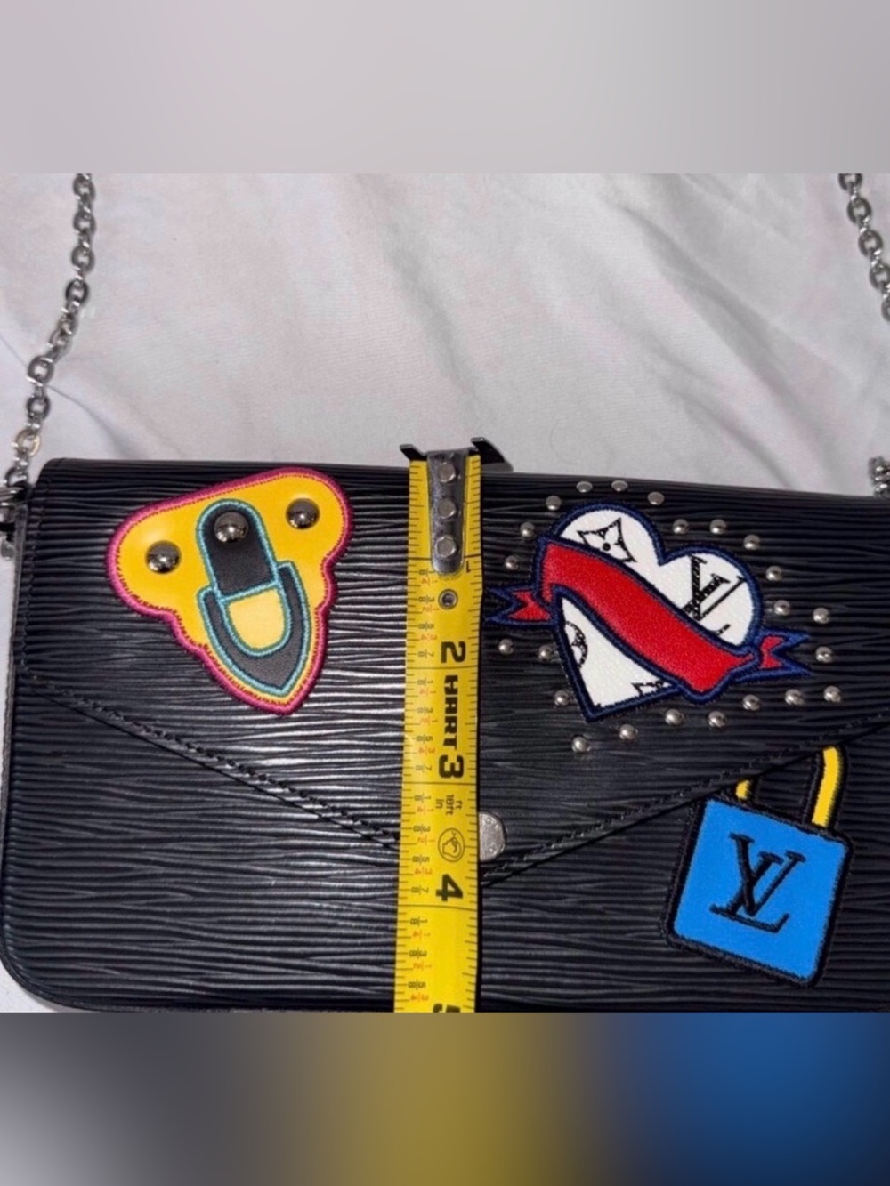 AUTHENTIC Louis Vuitton Félicie Pochette Limited Edition Patchwork Epi Black - Picture 16 of 16